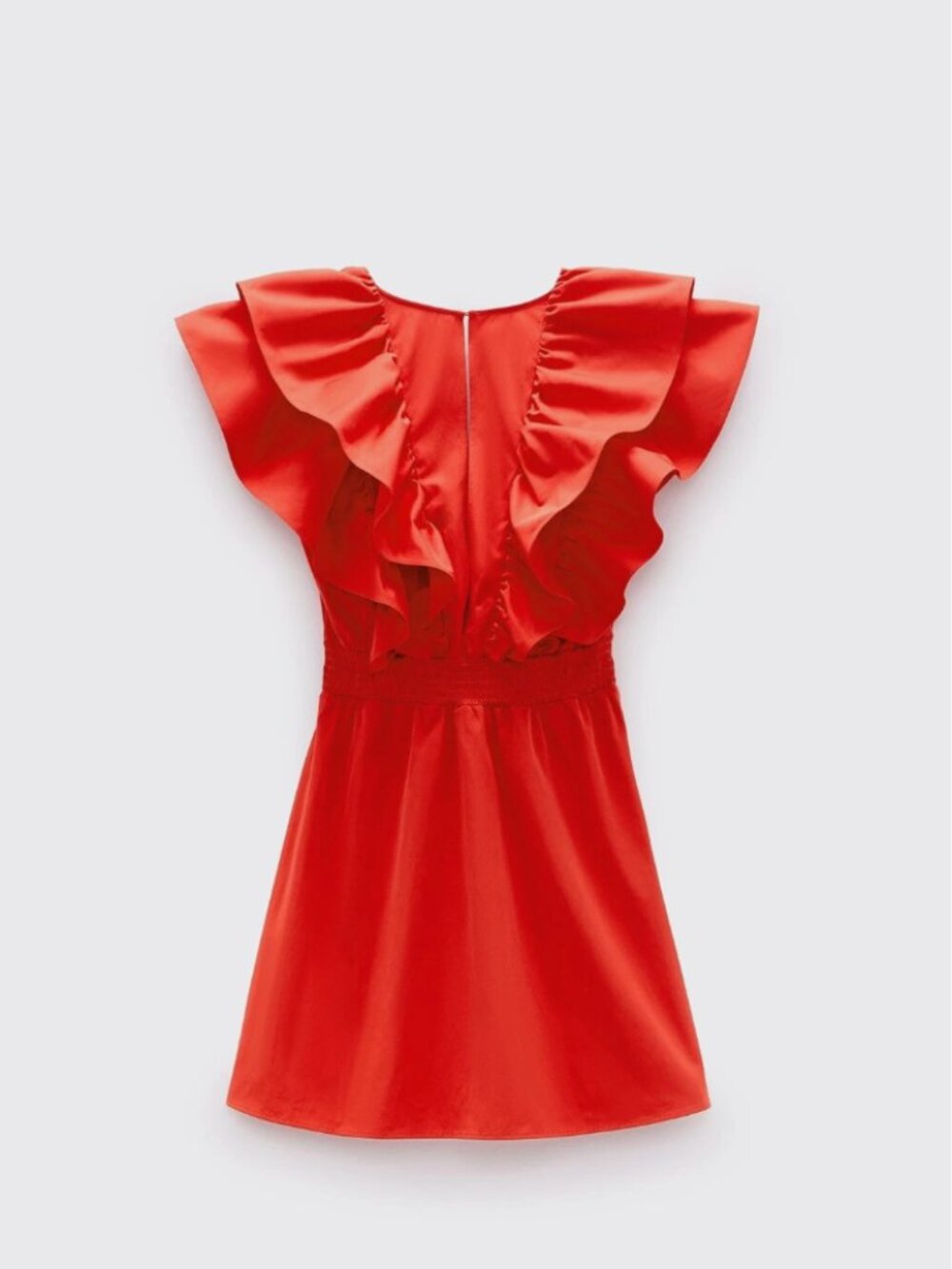 Zara Red Ruffle Mini Dress - Picture 4 of 4
